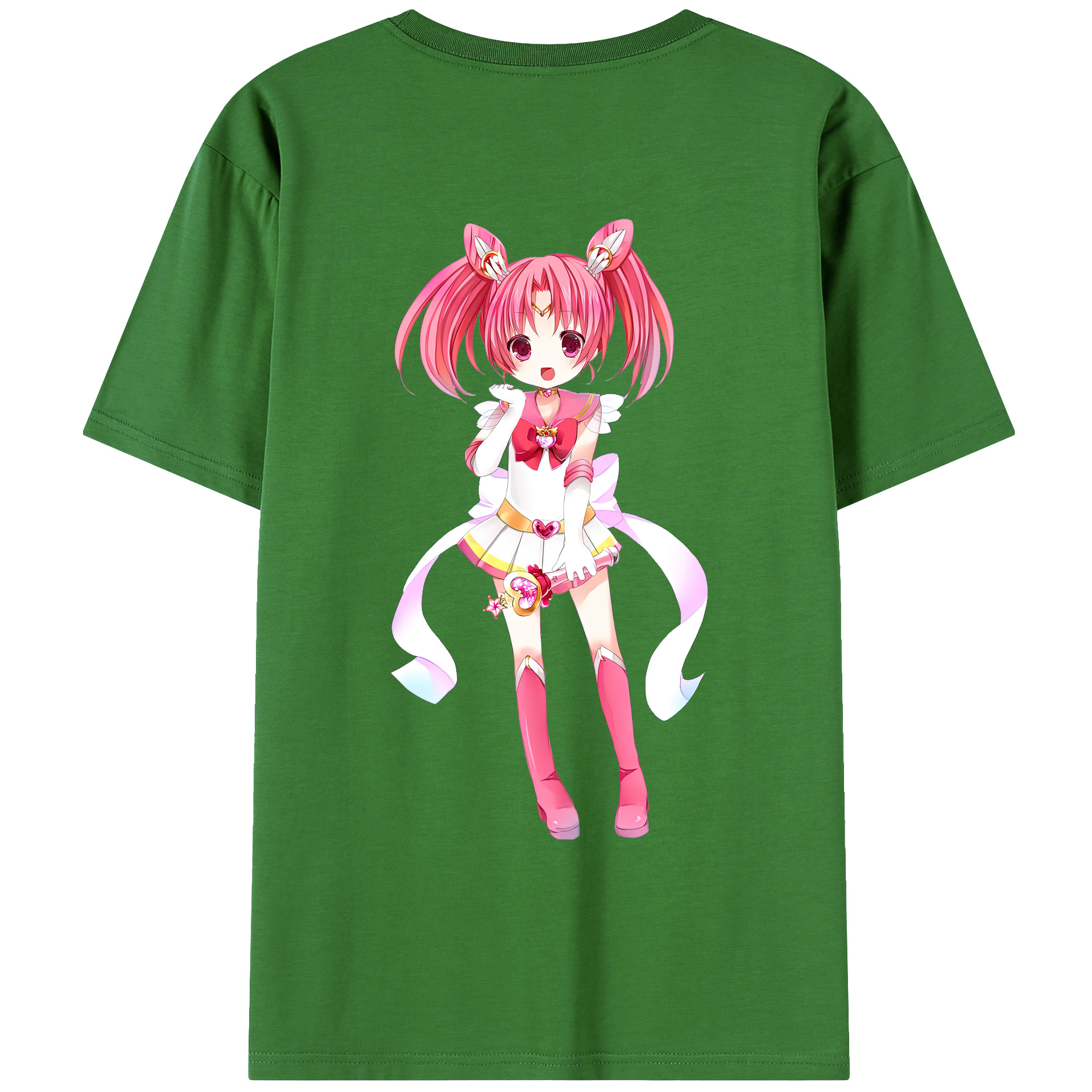 （画像用） 美少女戦士セーラームーン ちびうさ Sailor Moon Chibiusa Tsukino Usagi Small Lady Serenity レディース半袖Tシャツ(バックプリント)